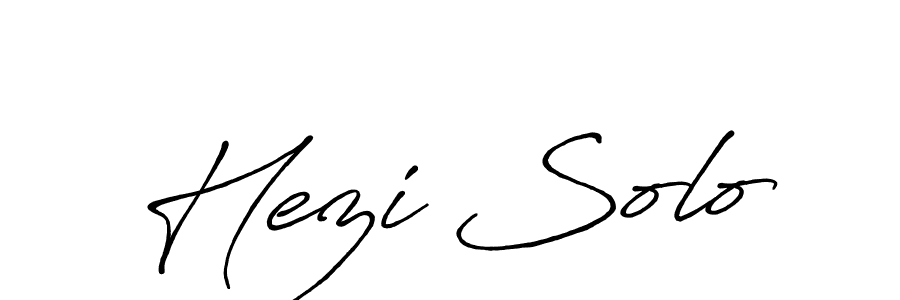 How to make Hezi Solo name signature. Use Antro_Vectra_Bolder style for creating short signs online. This is the latest handwritten sign. Hezi Solo signature style 7 images and pictures png