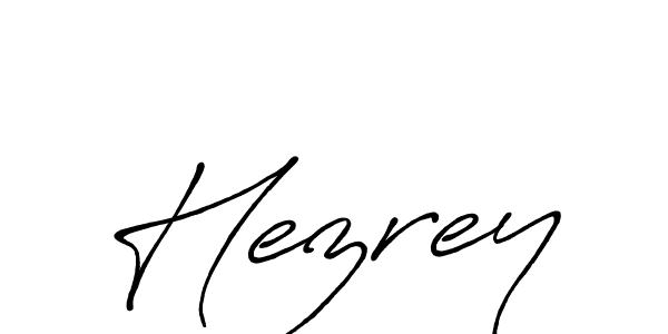 How to make Hezrey name signature. Use Antro_Vectra_Bolder style for creating short signs online. This is the latest handwritten sign. Hezrey signature style 7 images and pictures png