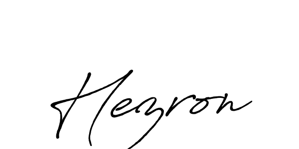 Hezron stylish signature style. Best Handwritten Sign (Antro_Vectra_Bolder) for my name. Handwritten Signature Collection Ideas for my name Hezron. Hezron signature style 7 images and pictures png