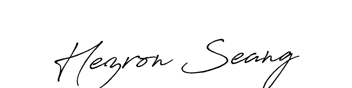 Design your own signature with our free online signature maker. With this signature software, you can create a handwritten (Antro_Vectra_Bolder) signature for name Hezron Seang. Hezron Seang signature style 7 images and pictures png