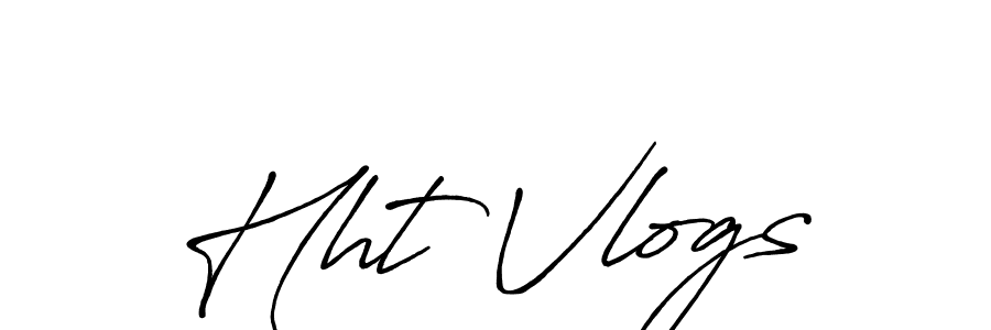 Hht Vlogs stylish signature style. Best Handwritten Sign (Antro_Vectra_Bolder) for my name. Handwritten Signature Collection Ideas for my name Hht Vlogs. Hht Vlogs signature style 7 images and pictures png