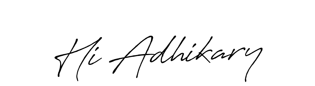 How to make Hi Adhikary signature? Antro_Vectra_Bolder is a professional autograph style. Create handwritten signature for Hi Adhikary name. Hi Adhikary signature style 7 images and pictures png
