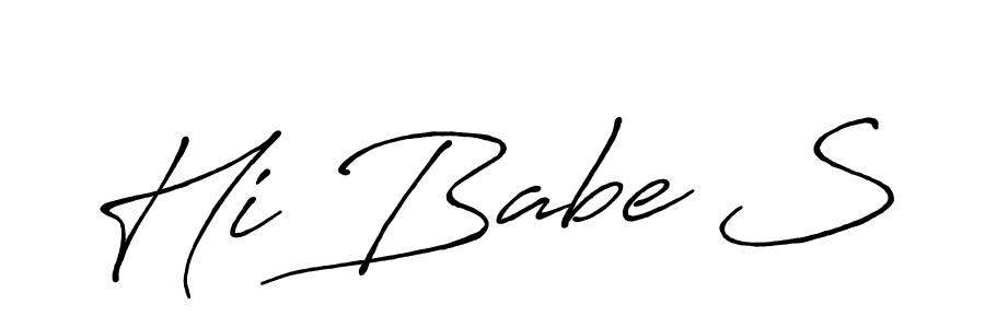 if you are searching for the best signature style for your name Hi Babe S. so please give up your signature search. here we have designed multiple signature styles  using Antro_Vectra_Bolder. Hi Babe S signature style 7 images and pictures png