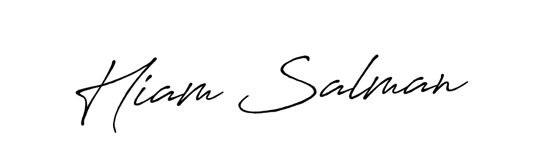 if you are searching for the best signature style for your name Hiam Salman. so please give up your signature search. here we have designed multiple signature styles  using Antro_Vectra_Bolder. Hiam Salman signature style 7 images and pictures png