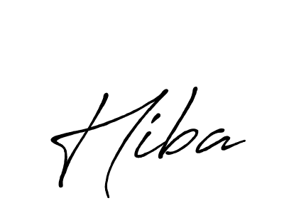 Use a signature maker to create a handwritten signature online. With this signature software, you can design (Antro_Vectra_Bolder) your own signature for name Hiba. Hiba signature style 7 images and pictures png