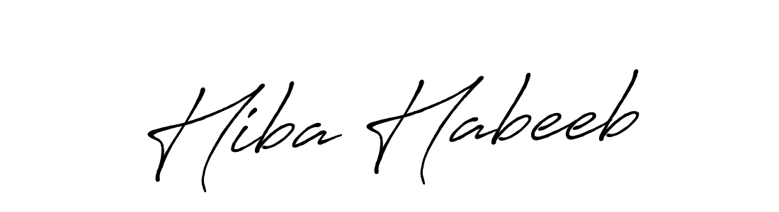 Also You can easily find your signature by using the search form. We will create Hiba Habeeb name handwritten signature images for you free of cost using Antro_Vectra_Bolder sign style. Hiba Habeeb signature style 7 images and pictures png