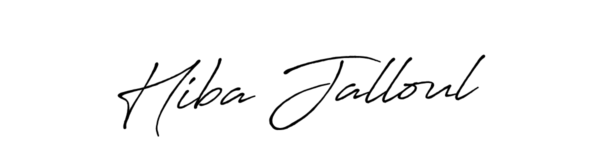 Design your own signature with our free online signature maker. With this signature software, you can create a handwritten (Antro_Vectra_Bolder) signature for name Hiba Jalloul. Hiba Jalloul signature style 7 images and pictures png