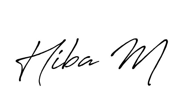 Similarly Antro_Vectra_Bolder is the best handwritten signature design. Signature creator online .You can use it as an online autograph creator for name Hiba M. Hiba M signature style 7 images and pictures png