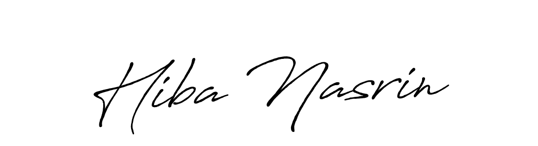 Make a beautiful signature design for name Hiba Nasrin. With this signature (Antro_Vectra_Bolder) style, you can create a handwritten signature for free. Hiba Nasrin signature style 7 images and pictures png