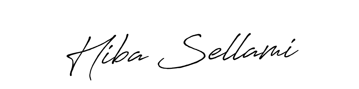 How to make Hiba Sellami name signature. Use Antro_Vectra_Bolder style for creating short signs online. This is the latest handwritten sign. Hiba Sellami signature style 7 images and pictures png