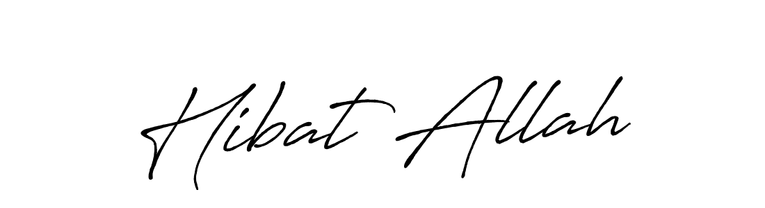 Use a signature maker to create a handwritten signature online. With this signature software, you can design (Antro_Vectra_Bolder) your own signature for name Hibat Allah. Hibat Allah signature style 7 images and pictures png