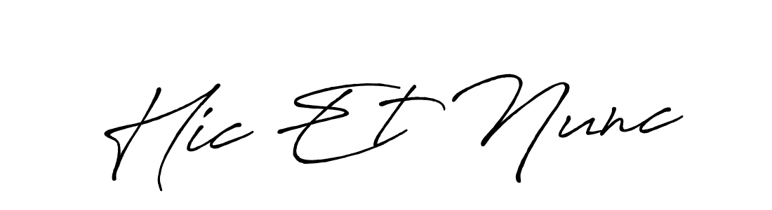 Antro_Vectra_Bolder is a professional signature style that is perfect for those who want to add a touch of class to their signature. It is also a great choice for those who want to make their signature more unique. Get Hic Et Nunc name to fancy signature for free. Hic Et Nunc signature style 7 images and pictures png