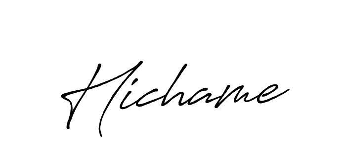 Make a beautiful signature design for name Hichame. Use this online signature maker to create a handwritten signature for free. Hichame signature style 7 images and pictures png