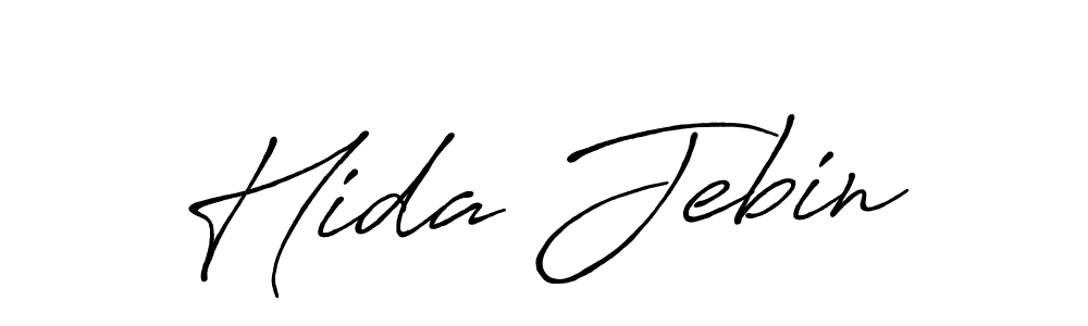 Hida Jebin stylish signature style. Best Handwritten Sign (Antro_Vectra_Bolder) for my name. Handwritten Signature Collection Ideas for my name Hida Jebin. Hida Jebin signature style 7 images and pictures png