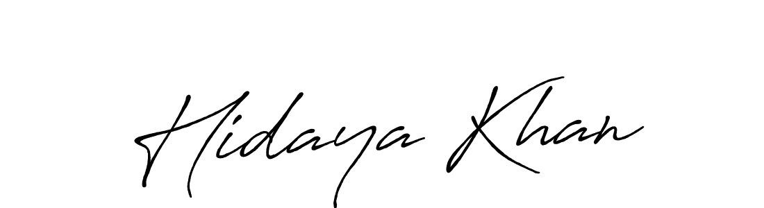 Also You can easily find your signature by using the search form. We will create Hidaya Khan name handwritten signature images for you free of cost using Antro_Vectra_Bolder sign style. Hidaya Khan signature style 7 images and pictures png