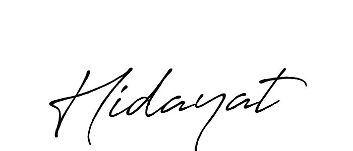 How to make Hidayat name signature. Use Antro_Vectra_Bolder style for creating short signs online. This is the latest handwritten sign. Hidayat signature style 7 images and pictures png
