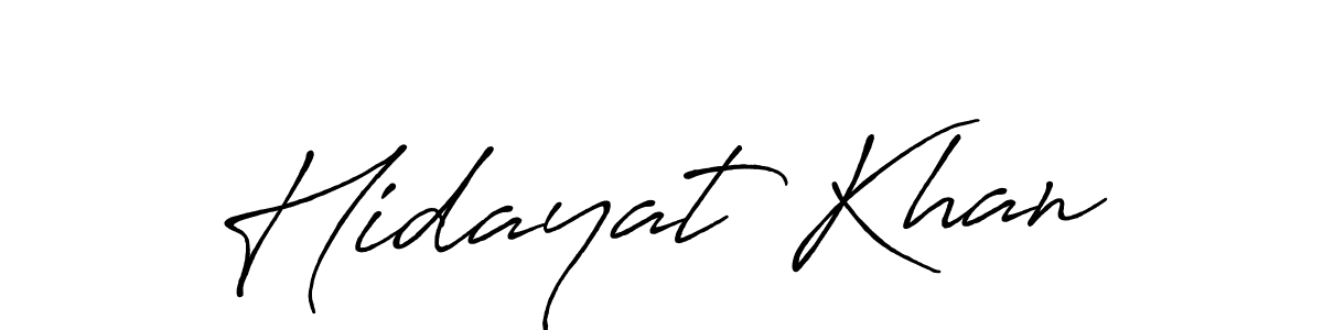 Create a beautiful signature design for name Hidayat Khan. With this signature (Antro_Vectra_Bolder) fonts, you can make a handwritten signature for free. Hidayat Khan signature style 7 images and pictures png