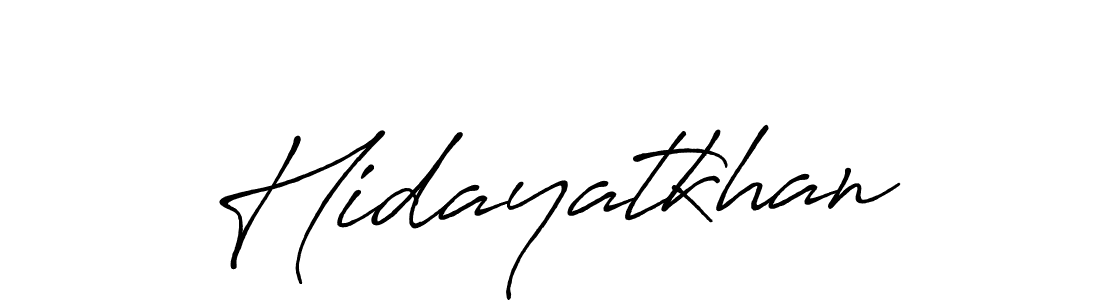 How to make Hidayatkhan name signature. Use Antro_Vectra_Bolder style for creating short signs online. This is the latest handwritten sign. Hidayatkhan signature style 7 images and pictures png