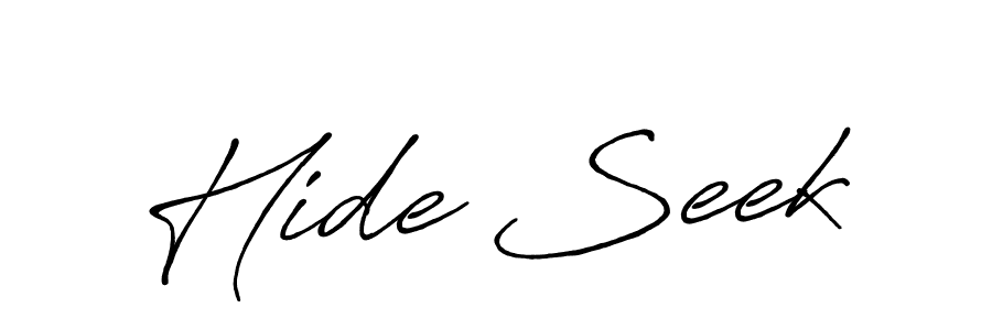 Use a signature maker to create a handwritten signature online. With this signature software, you can design (Antro_Vectra_Bolder) your own signature for name Hide Seek. Hide Seek signature style 7 images and pictures png
