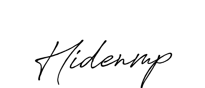 Make a beautiful signature design for name Hidenmp. With this signature (Antro_Vectra_Bolder) style, you can create a handwritten signature for free. Hidenmp signature style 7 images and pictures png