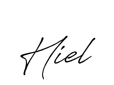 How to make Hiel name signature. Use Antro_Vectra_Bolder style for creating short signs online. This is the latest handwritten sign. Hiel signature style 7 images and pictures png