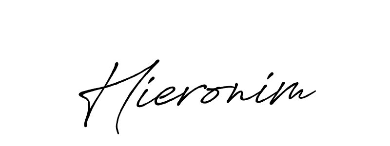 Design your own signature with our free online signature maker. With this signature software, you can create a handwritten (Antro_Vectra_Bolder) signature for name Hieronim. Hieronim signature style 7 images and pictures png