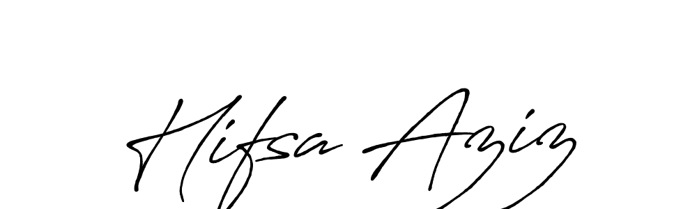 Antro_Vectra_Bolder is a professional signature style that is perfect for those who want to add a touch of class to their signature. It is also a great choice for those who want to make their signature more unique. Get Hifsa Aziz name to fancy signature for free. Hifsa Aziz signature style 7 images and pictures png