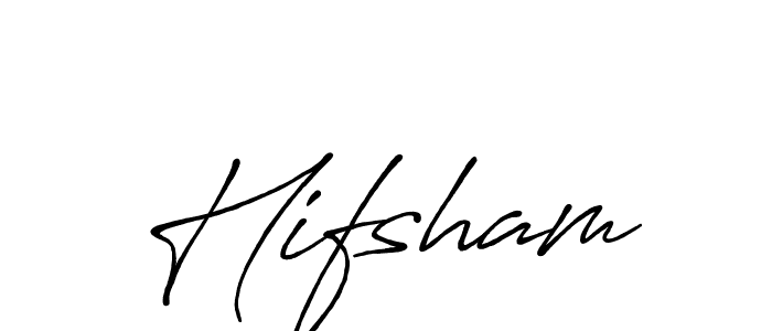 Make a beautiful signature design for name Hifsham. With this signature (Antro_Vectra_Bolder) style, you can create a handwritten signature for free. Hifsham signature style 7 images and pictures png