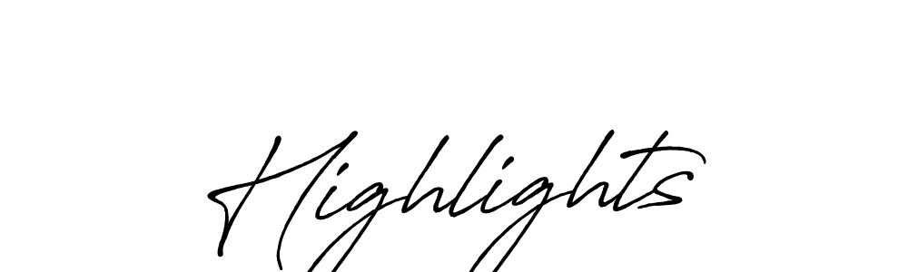 Make a short Highlights signature style. Manage your documents anywhere anytime using Antro_Vectra_Bolder. Create and add eSignatures, submit forms, share and send files easily. Highlights signature style 7 images and pictures png