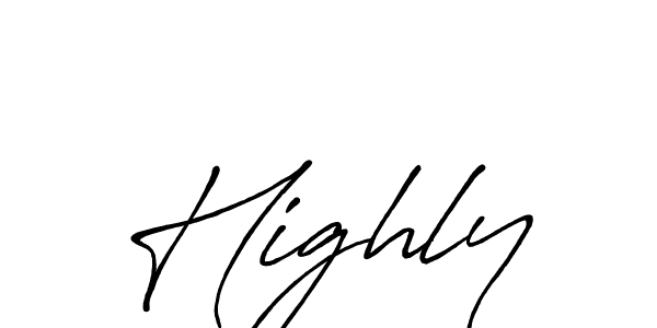 How to make Highly name signature. Use Antro_Vectra_Bolder style for creating short signs online. This is the latest handwritten sign. Highly signature style 7 images and pictures png