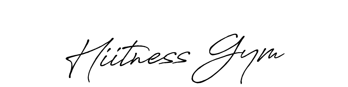 Hiitness Gym stylish signature style. Best Handwritten Sign (Antro_Vectra_Bolder) for my name. Handwritten Signature Collection Ideas for my name Hiitness Gym. Hiitness Gym signature style 7 images and pictures png
