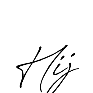 Make a beautiful signature design for name Hij. With this signature (Antro_Vectra_Bolder) style, you can create a handwritten signature for free. Hij signature style 7 images and pictures png