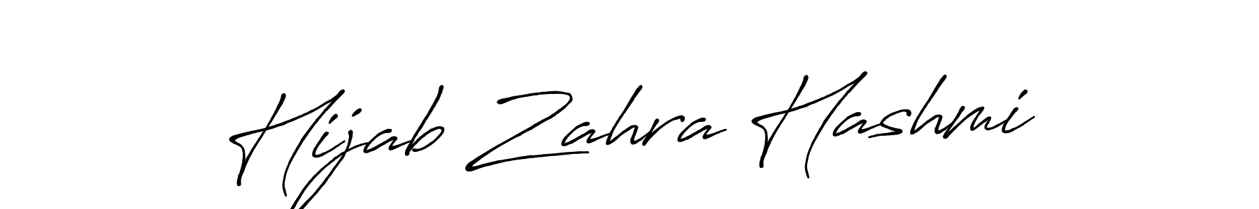 Make a beautiful signature design for name Hijab Zahra Hashmi. With this signature (Antro_Vectra_Bolder) style, you can create a handwritten signature for free. Hijab Zahra Hashmi signature style 7 images and pictures png