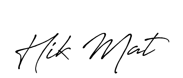 How to make Hik Mat name signature. Use Antro_Vectra_Bolder style for creating short signs online. This is the latest handwritten sign. Hik Mat signature style 7 images and pictures png