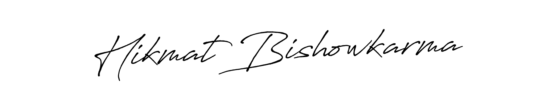 It looks lik you need a new signature style for name Hikmat Bishowkarma. Design unique handwritten (Antro_Vectra_Bolder) signature with our free signature maker in just a few clicks. Hikmat Bishowkarma signature style 7 images and pictures png