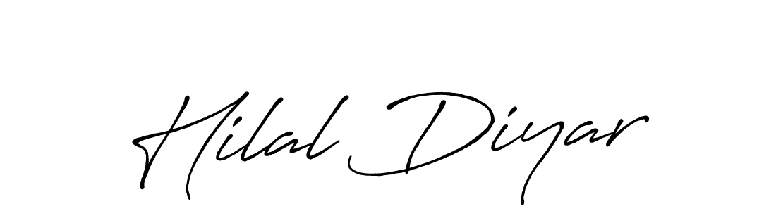 How to make Hilal Diyar name signature. Use Antro_Vectra_Bolder style for creating short signs online. This is the latest handwritten sign. Hilal Diyar signature style 7 images and pictures png