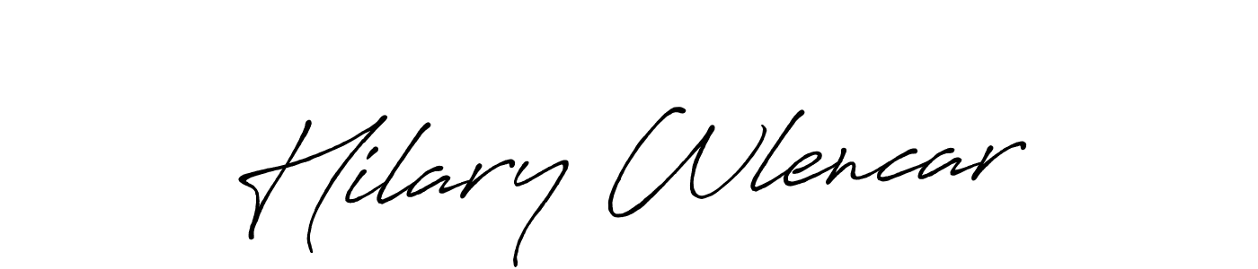 You should practise on your own different ways (Antro_Vectra_Bolder) to write your name (Hilary Wlencar) in signature. don't let someone else do it for you. Hilary Wlencar signature style 7 images and pictures png