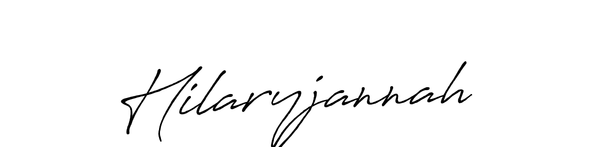 How to make Hilaryjannah name signature. Use Antro_Vectra_Bolder style for creating short signs online. This is the latest handwritten sign. Hilaryjannah signature style 7 images and pictures png