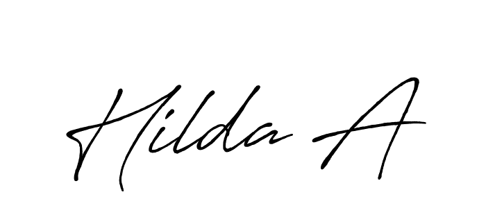 It looks lik you need a new signature style for name Hilda A. Design unique handwritten (Antro_Vectra_Bolder) signature with our free signature maker in just a few clicks. Hilda A signature style 7 images and pictures png