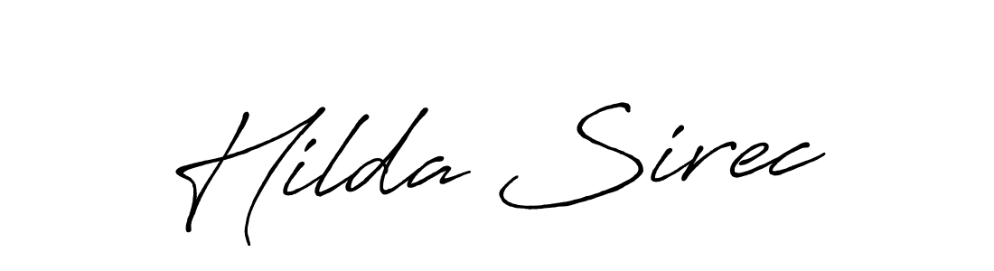 Make a beautiful signature design for name Hilda Sirec. With this signature (Antro_Vectra_Bolder) style, you can create a handwritten signature for free. Hilda Sirec signature style 7 images and pictures png