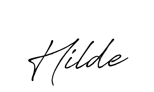 How to make Hilde signature? Antro_Vectra_Bolder is a professional autograph style. Create handwritten signature for Hilde name. Hilde signature style 7 images and pictures png