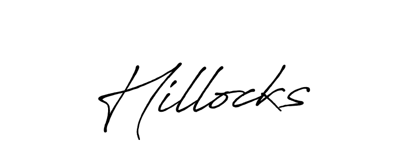 Design your own signature with our free online signature maker. With this signature software, you can create a handwritten (Antro_Vectra_Bolder) signature for name Hillocks. Hillocks signature style 7 images and pictures png