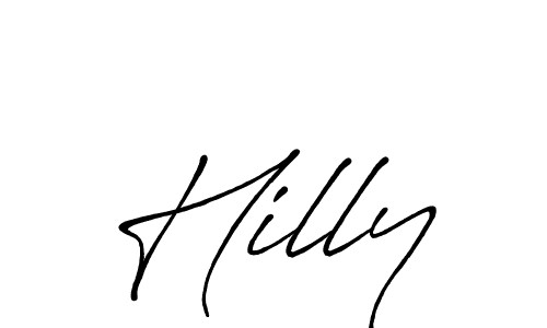 Create a beautiful signature design for name Hilly. With this signature (Antro_Vectra_Bolder) fonts, you can make a handwritten signature for free. Hilly signature style 7 images and pictures png