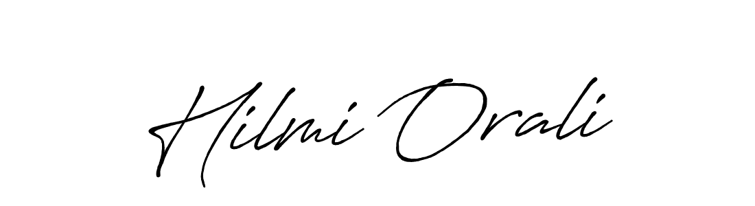 How to make Hilmi Orali name signature. Use Antro_Vectra_Bolder style for creating short signs online. This is the latest handwritten sign. Hilmi Orali signature style 7 images and pictures png