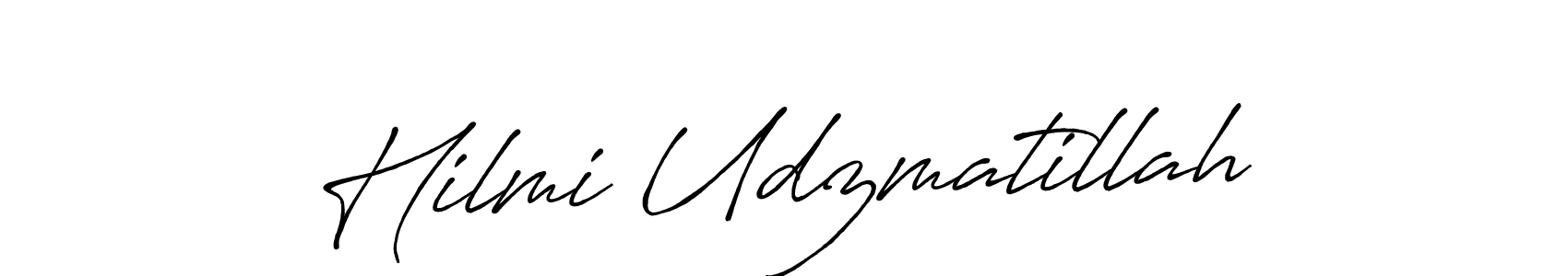 You should practise on your own different ways (Antro_Vectra_Bolder) to write your name (Hilmi Udzmatillah) in signature. don't let someone else do it for you. Hilmi Udzmatillah signature style 7 images and pictures png