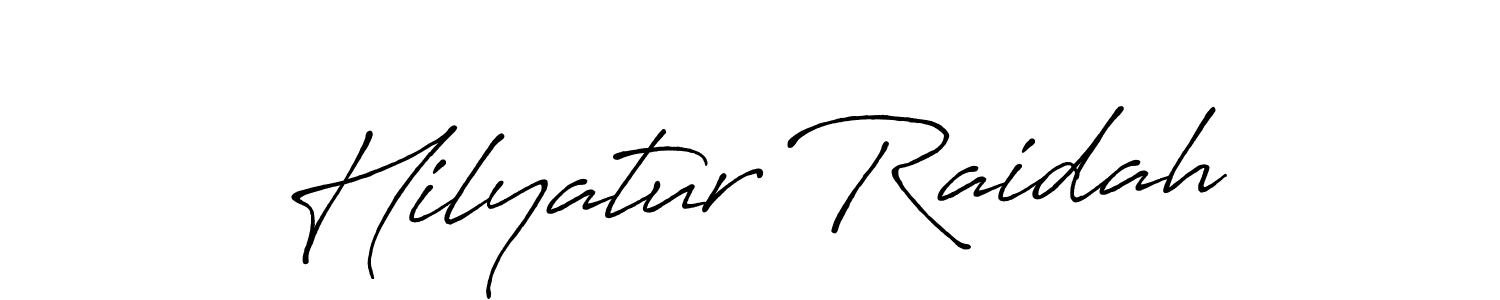 How to make Hilyatur Raidah signature? Antro_Vectra_Bolder is a professional autograph style. Create handwritten signature for Hilyatur Raidah name. Hilyatur Raidah signature style 7 images and pictures png