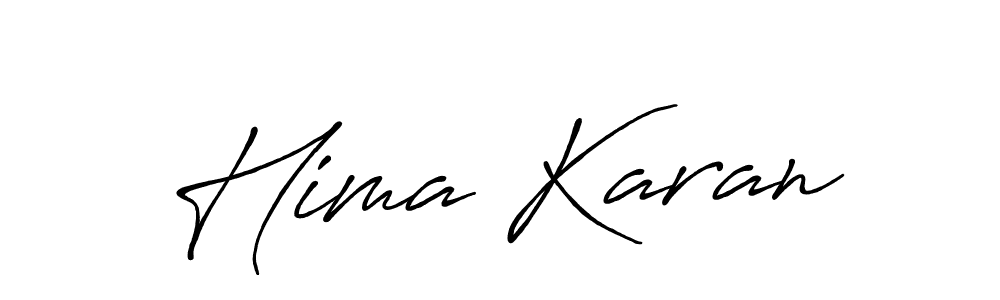 How to make Hima Karan name signature. Use Antro_Vectra_Bolder style for creating short signs online. This is the latest handwritten sign. Hima Karan signature style 7 images and pictures png