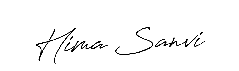 Hima Sanvi stylish signature style. Best Handwritten Sign (Antro_Vectra_Bolder) for my name. Handwritten Signature Collection Ideas for my name Hima Sanvi. Hima Sanvi signature style 7 images and pictures png