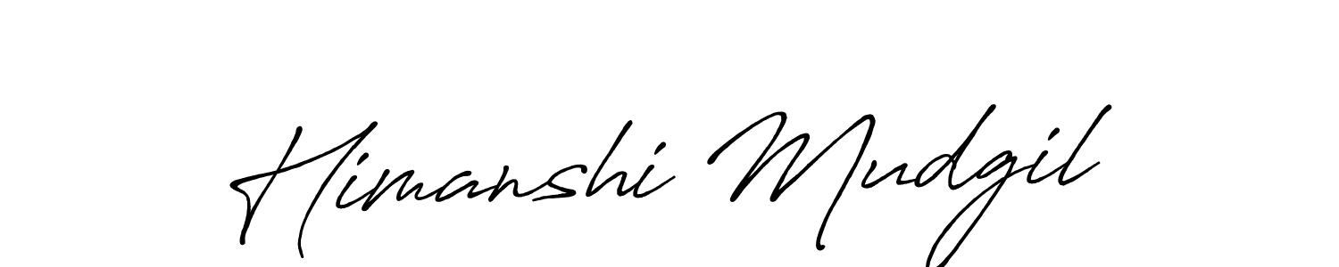 Make a beautiful signature design for name Himanshi Mudgil. With this signature (Antro_Vectra_Bolder) style, you can create a handwritten signature for free. Himanshi Mudgil signature style 7 images and pictures png