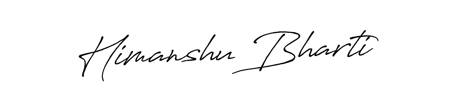 Create a beautiful signature design for name Himanshu Bharti. With this signature (Antro_Vectra_Bolder) fonts, you can make a handwritten signature for free. Himanshu Bharti signature style 7 images and pictures png